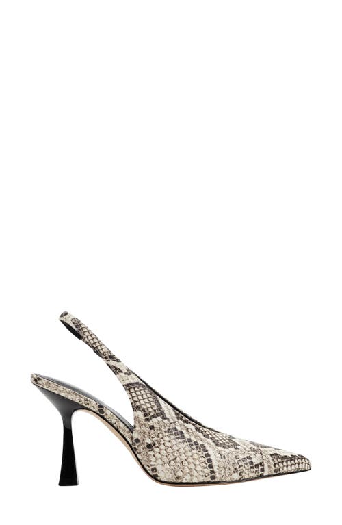 Marc Fisher Ltd Esther Snake-printed Leather Slingback Pumps In White