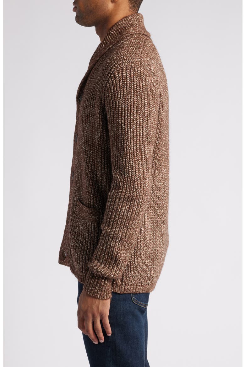 Heavyweight Shawl Collar Cardigan, Alternate, color, BROWN