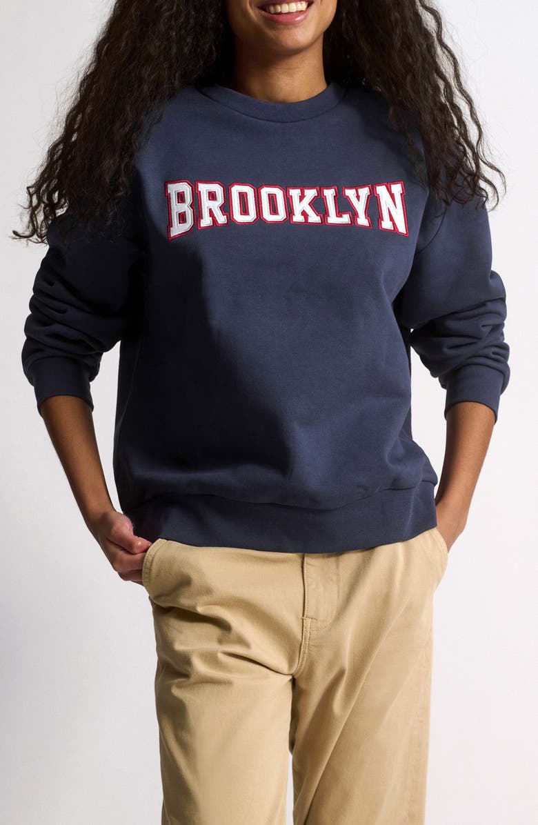 Brooklyn Industries Appliqué Logo Graphic Sweatshirt, Main, color, 