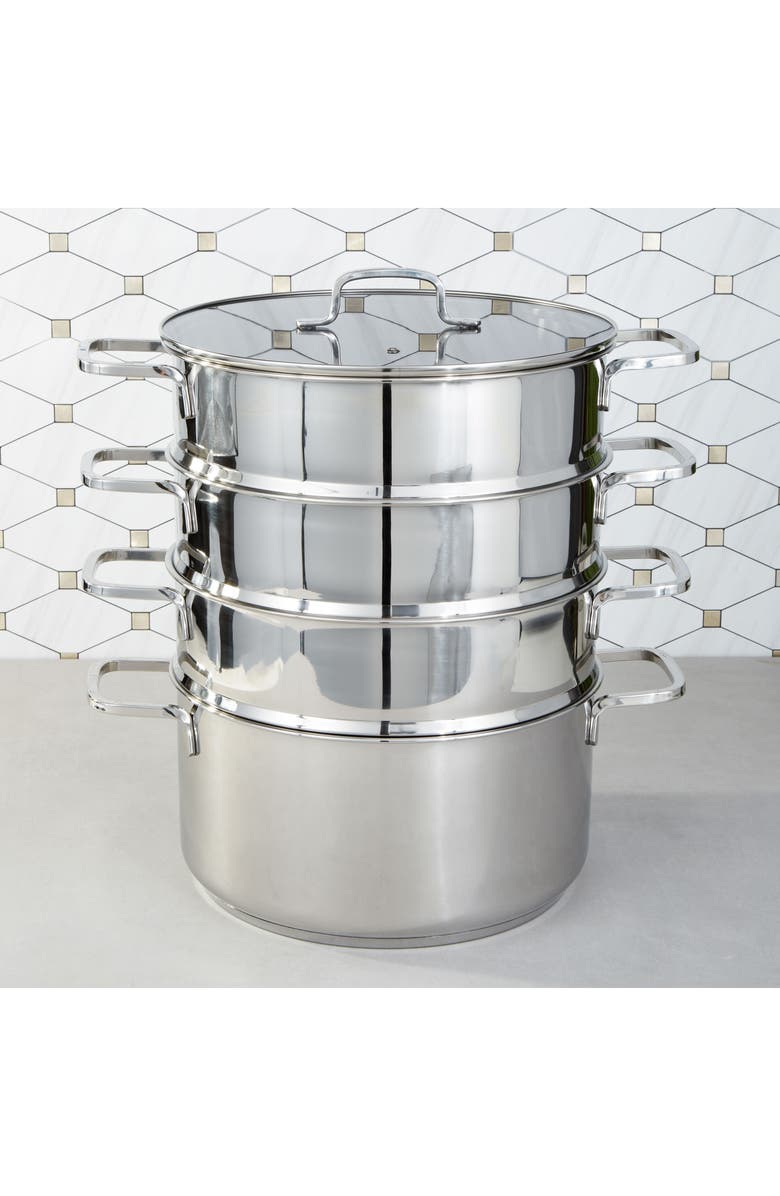 BergHOFF DiNA Helix 5-Piece Steamer Set, Alternate, color, Silver