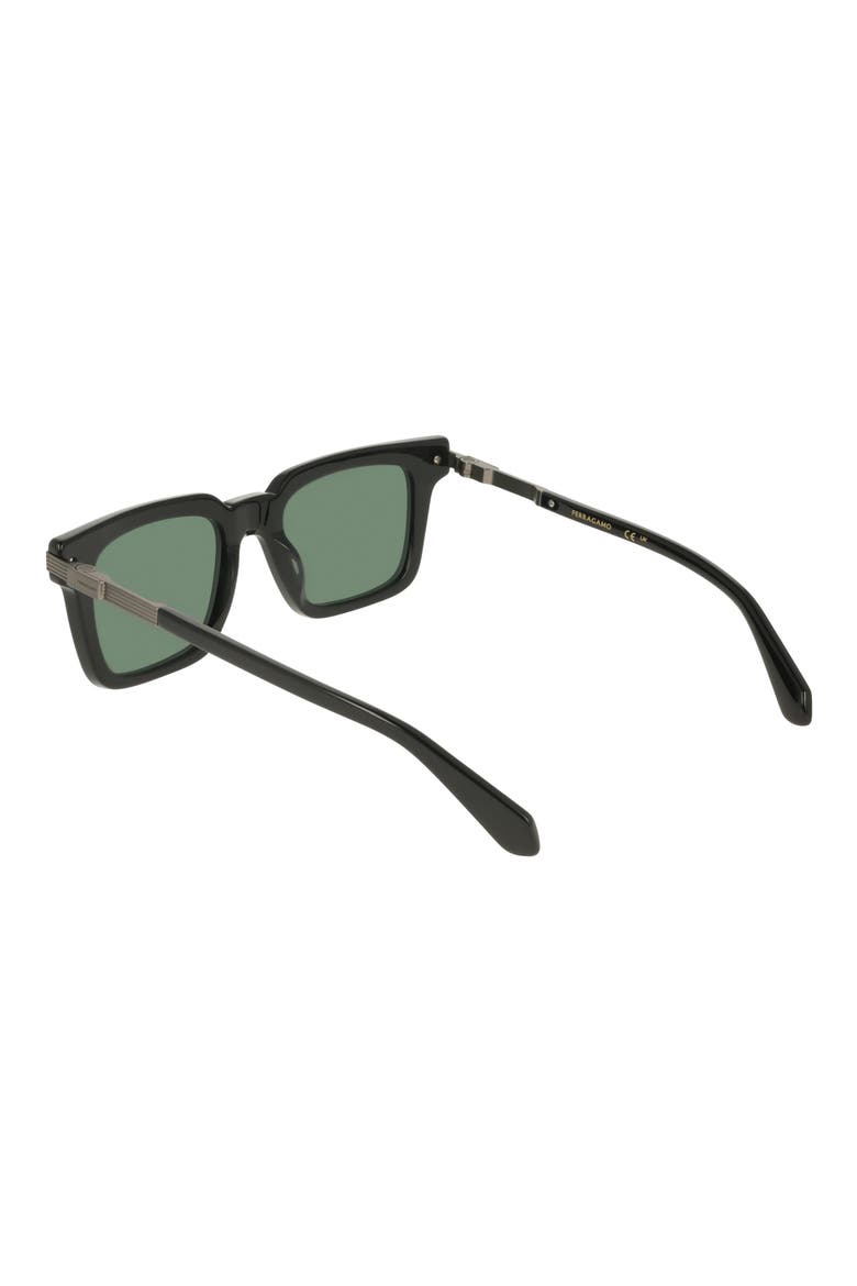 53mm Rectangle Sunglasses, Alternate, color, BLACK