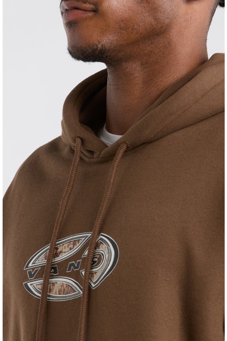 Oval Blaster Fleece Pullover Hoodie, Alternate, color, VINTAGE COCOA