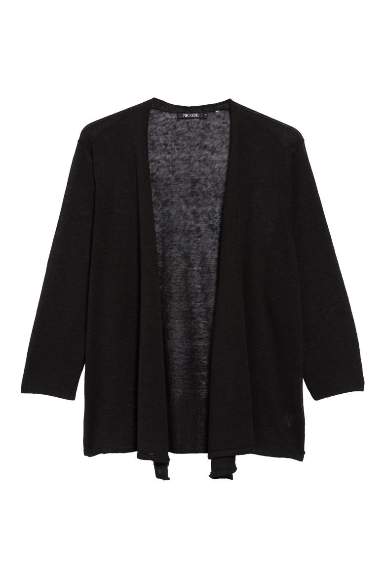 '4-Way' Three Quarter Sleeve Convertible Cardigan, Main, color, BLACK ONYX