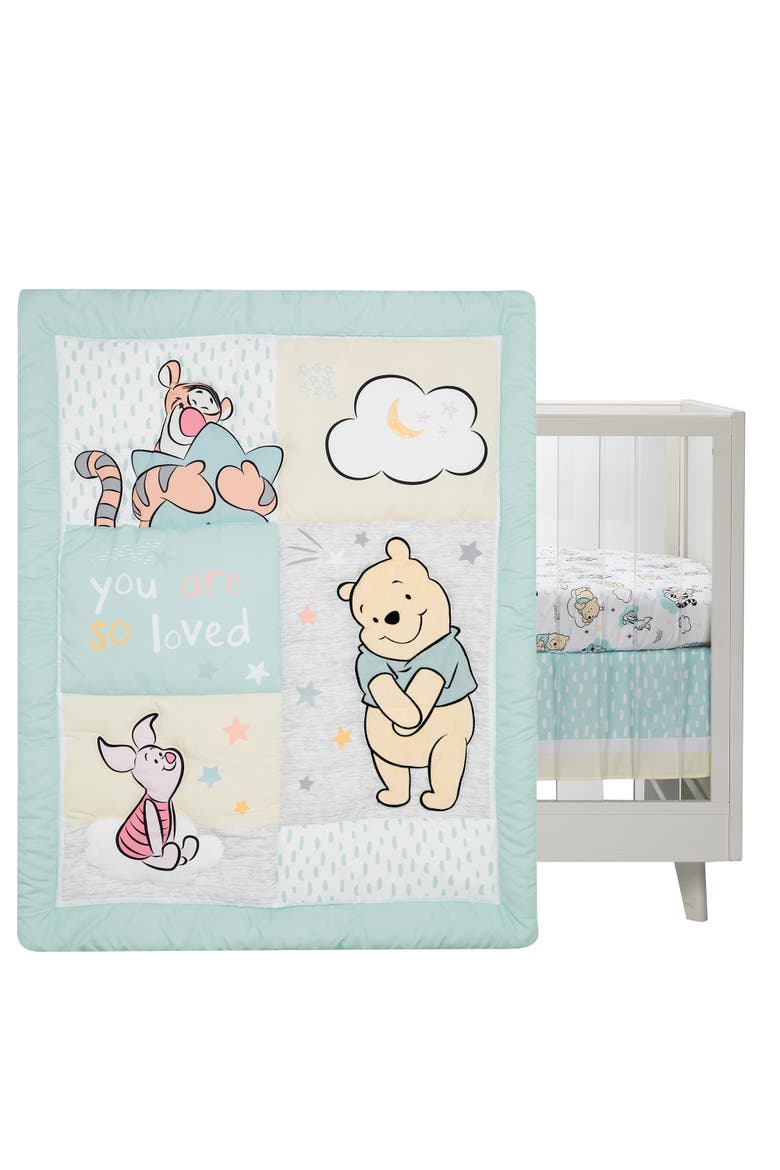 Disney Baby Winnie the Pooh Hugs 3-Piece Nursery Crib Bedding Set, Main, color, Multicolor
