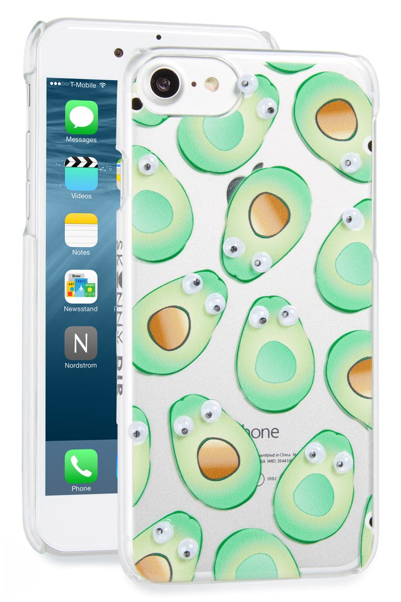 Googly Avocado iPhone 7 Case, Main, color, GREEN