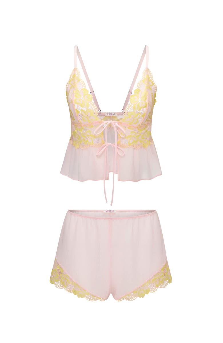 Adore Me Tammy Camisole & Shorts Set Lingerie, Alternate, color, Light Pink