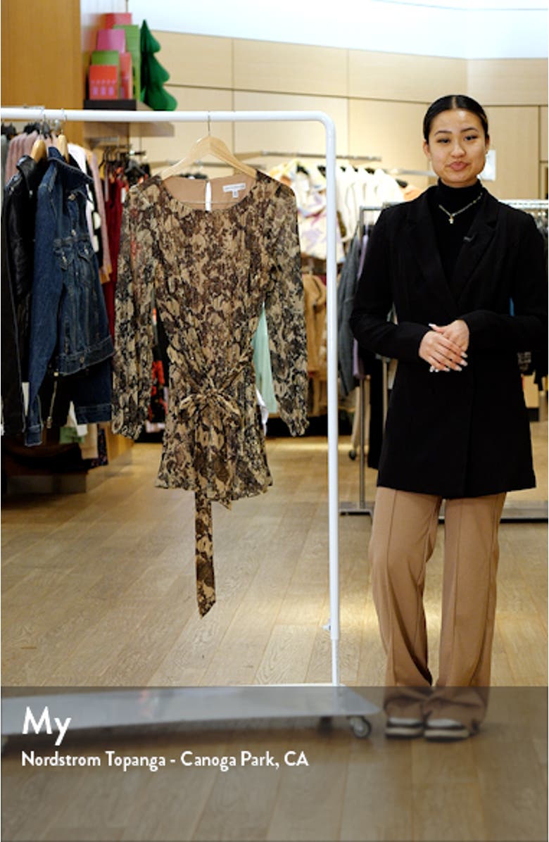 Kirsi Printed Metallic Long Sleeve Minidress, sales video thumbnail