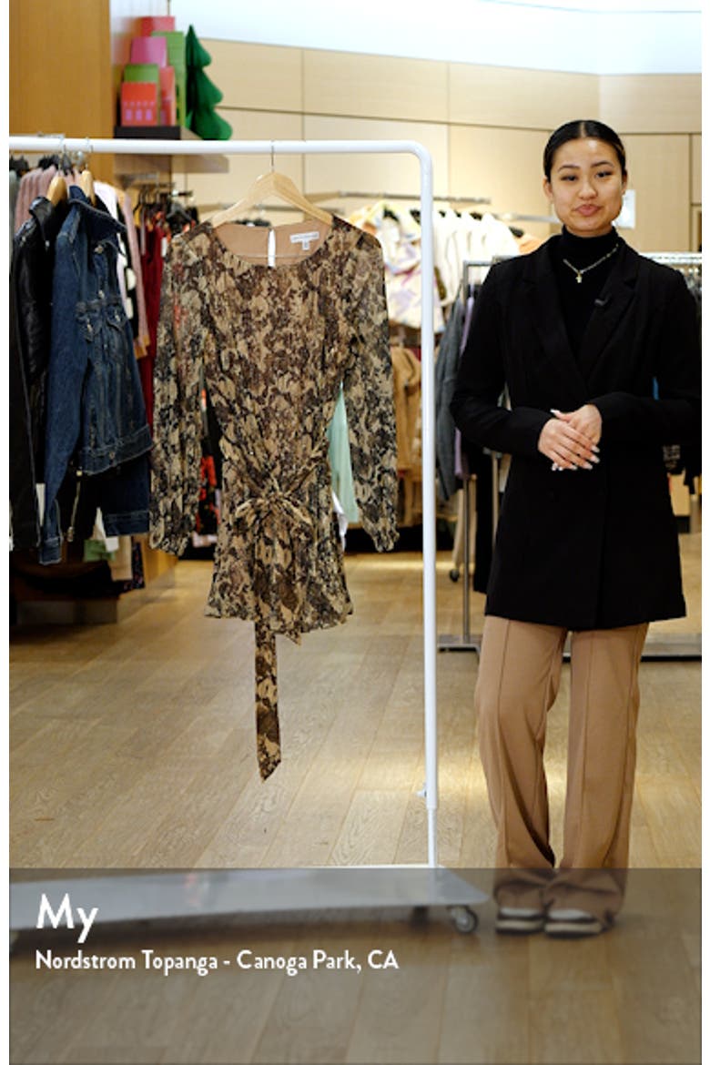 Kirsi Printed Metallic Long Sleeve Minidress video