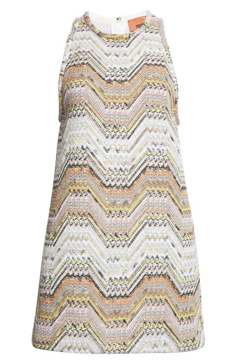 Metallic Zigzag Sequin Sleeveless Minidress