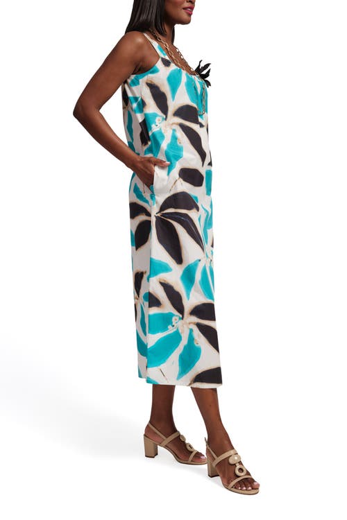 Frances Valentine Lynda Maxi Dress Banana Leaf In Blue