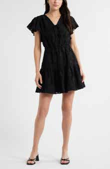 Caslon® Tonal Floral Jacquard Dress