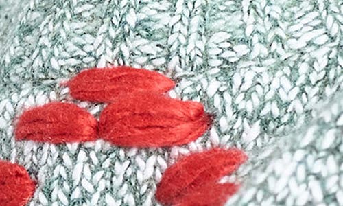 Topshop Knit Argyle Embroidered Sweater In Green