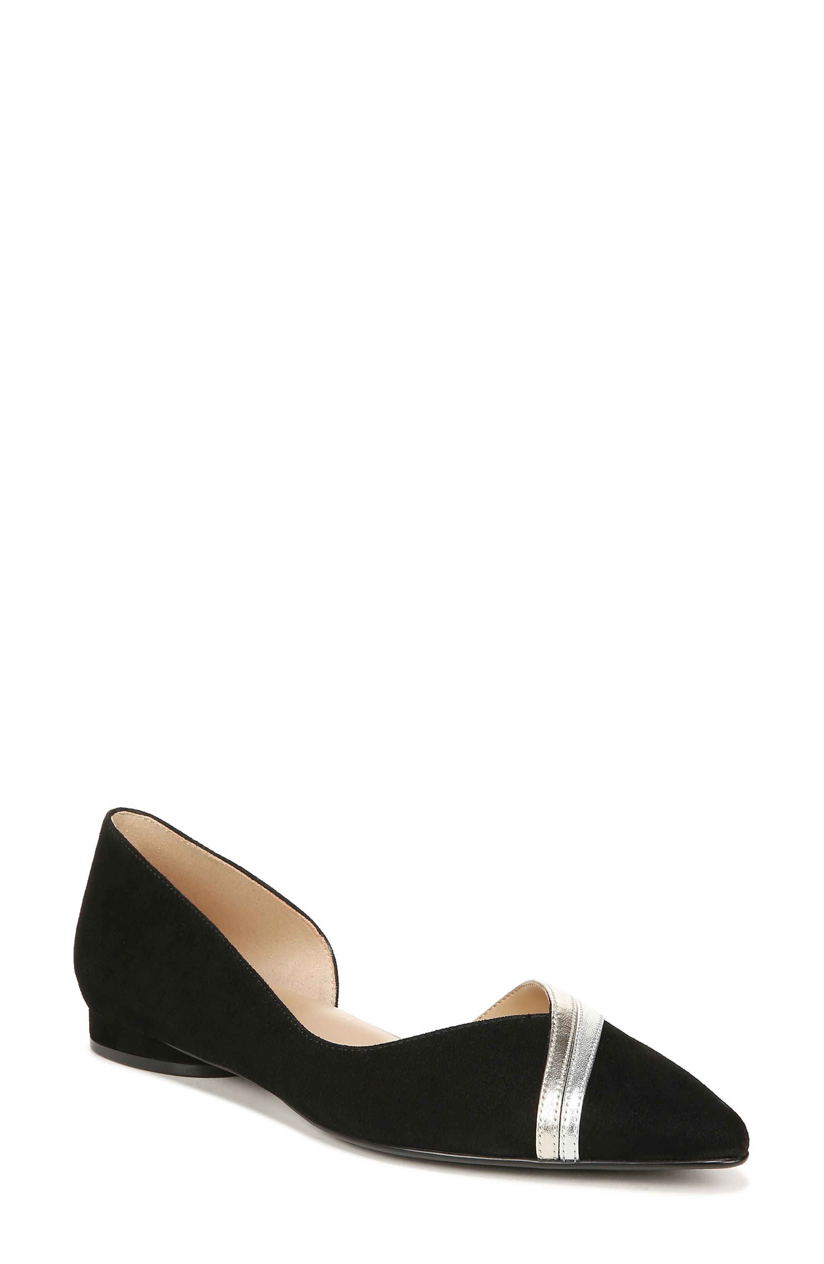 Naturalizer Henrietta Half d'Orsay Pointed Toe Flat, Main, color, 