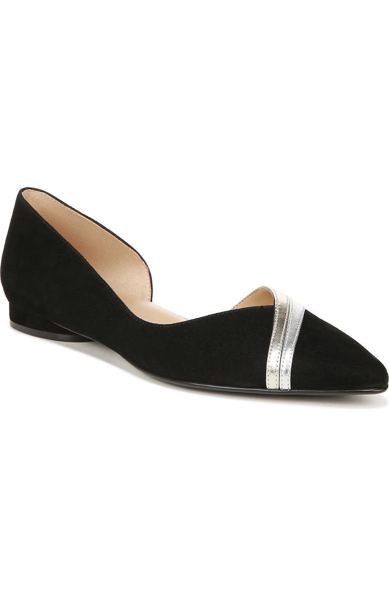Naturalizer Henrietta Half d'Orsay Pointed Toe Flat, Main, color,