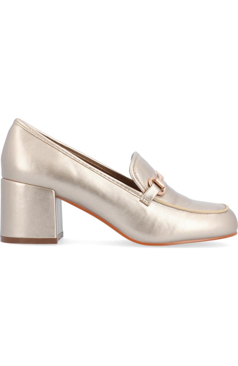 Journee Collection Nysaa Horsebit Loafer, Alternate, color, Gold