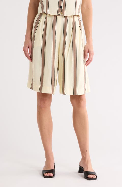 Stripe Bermuda Shorts