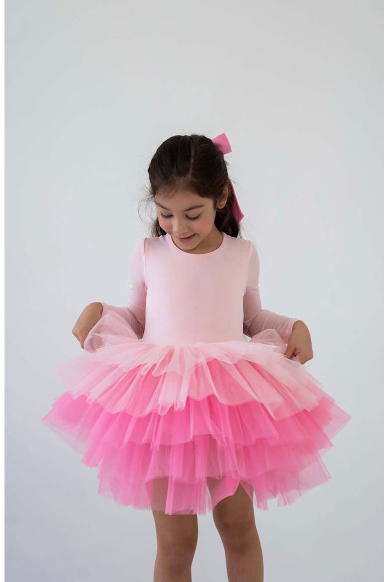 Long Sleeve Fluffy Tutu Dress, Main, color, Pink Love