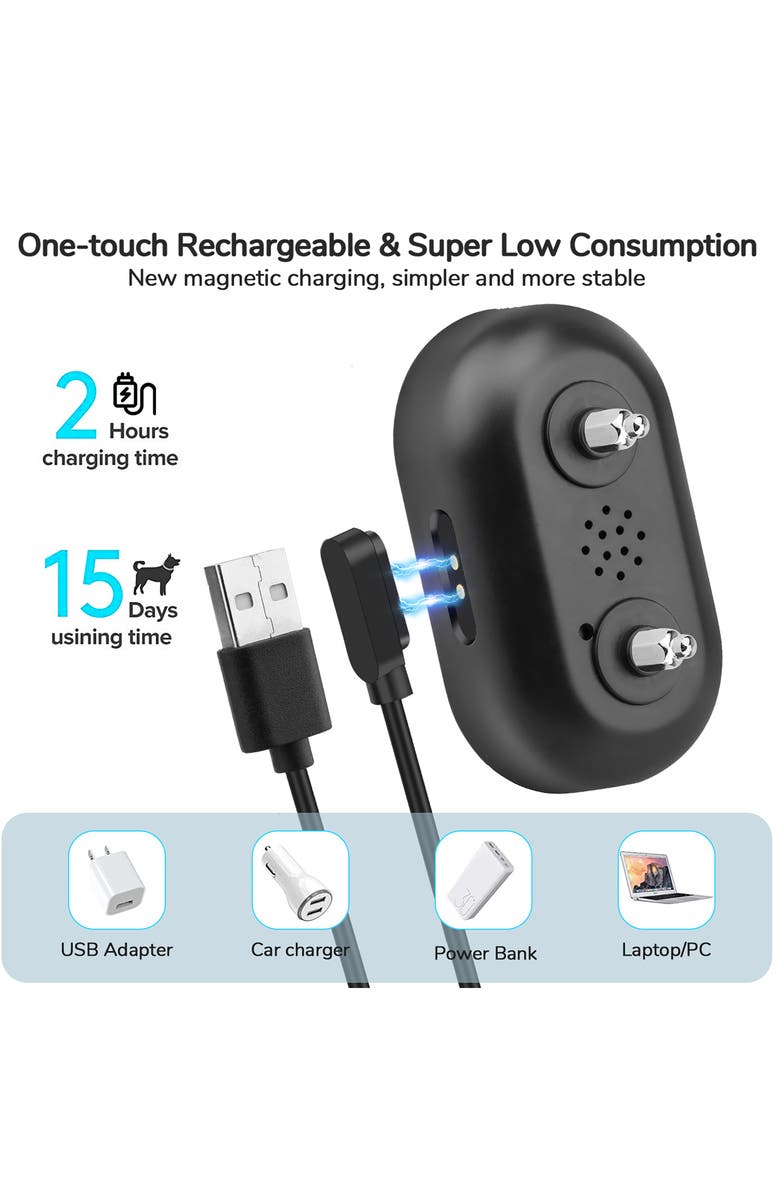 PET LIFE Digi-Bark LED 5-Level Sensitivity and 6-Step Automated Beep Vibration and Stimulation Antibark Dog Collar, Alternate, color,