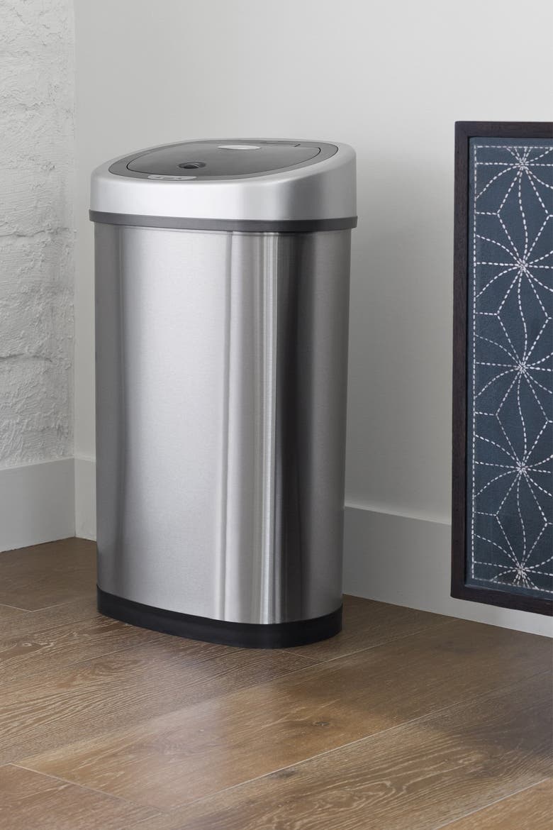 50L SENSOR TRASH CAN, Alternate, color, SILVER BLACK