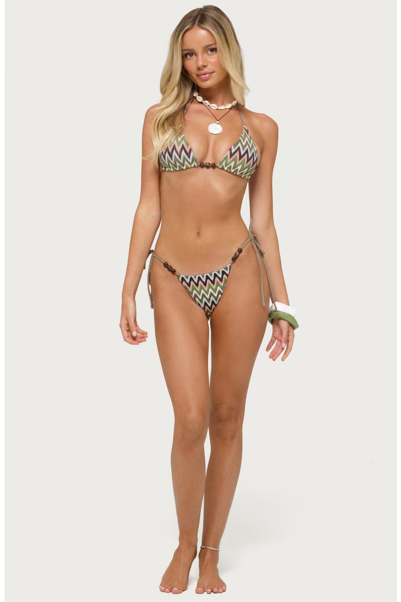 Alayna Zigzag Beaded Tie Side Bikini Bottoms, Alternate, color, OLIVE