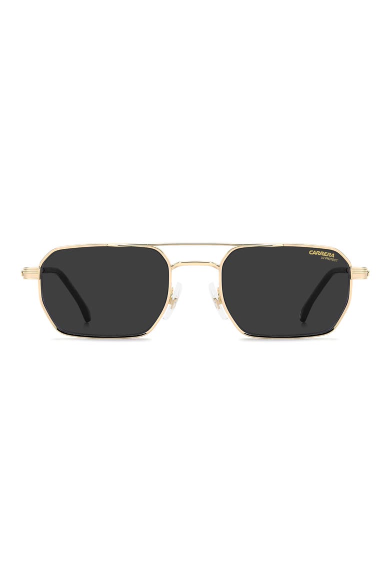 389/S 54mm Gradient Rectangular Sunglasses, Main, color, ROSE GOLD/ GREY