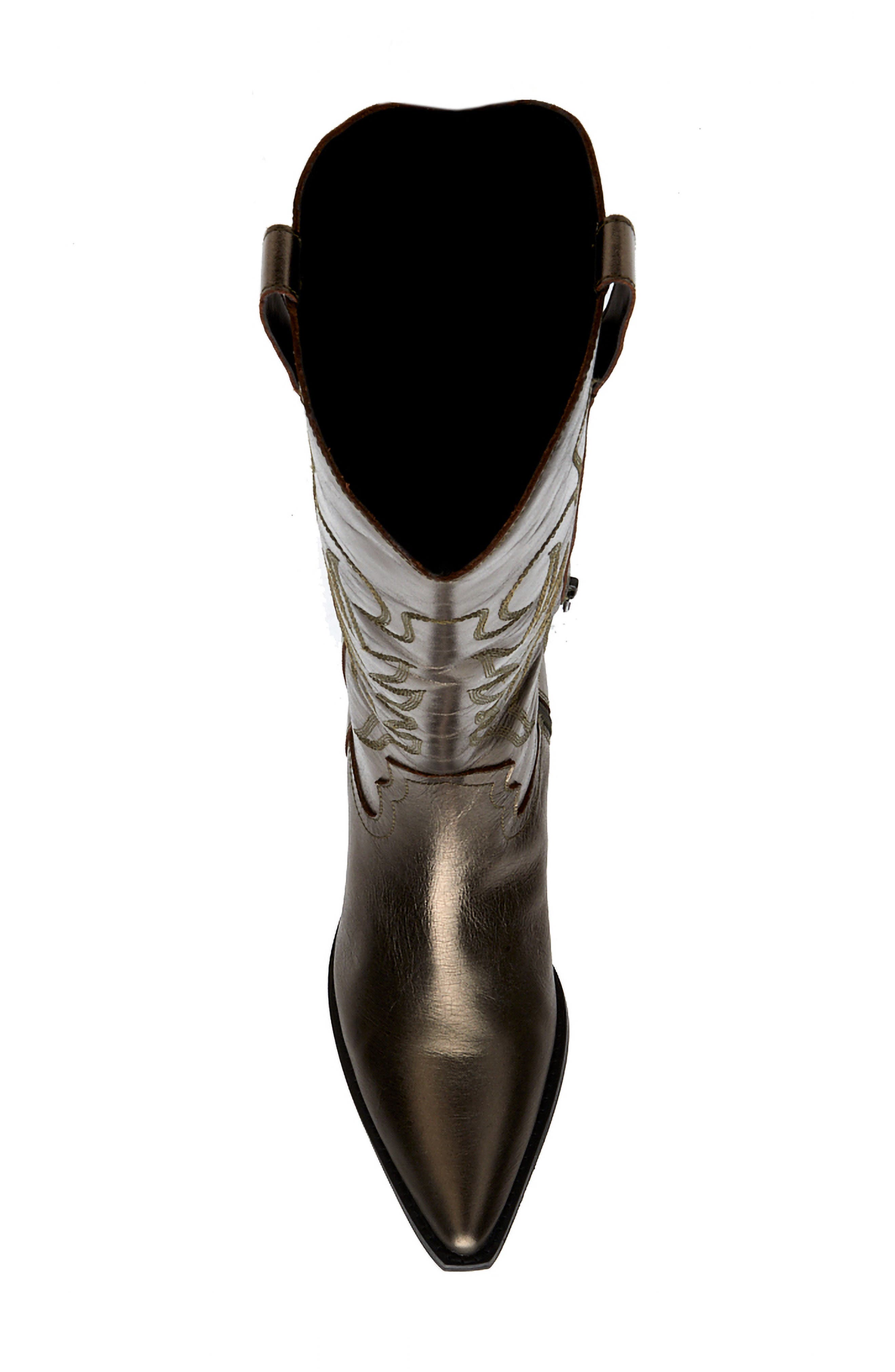 Agency Western Pointed Toe Boot, Alternate, color, PEWTER