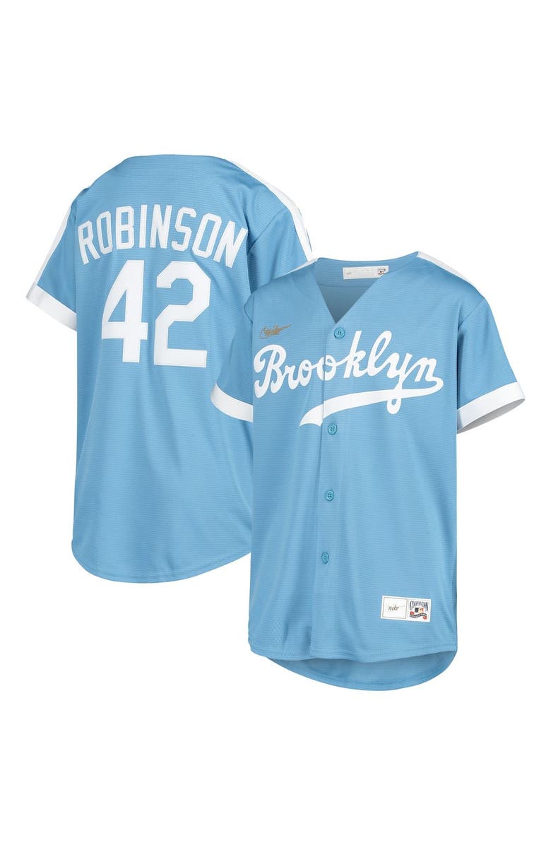 Nike Youth Nike Jackie Robinson Light Blue Brooklyn Dodgers Alternate Cooperstown Collection Player Jersey, Alternate, color, 