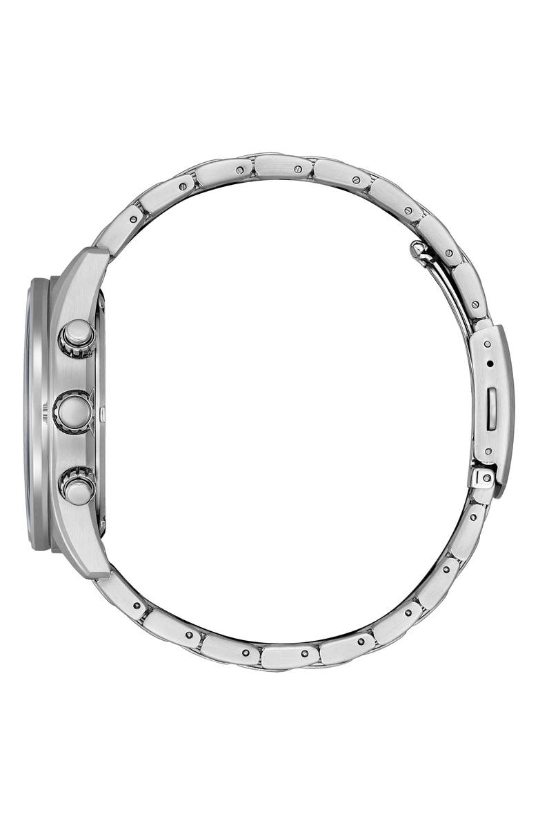 Citizen Eco Drive Chronograph Stainless Steel Bracelet Watch, 43mm, Alternate, color, Silver