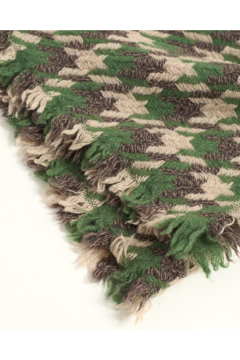 "Houndstooth" Cashmere Scarf, Alternate, color, Matcha & Coffee