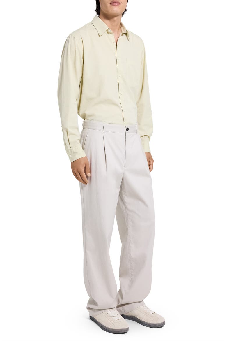Relaxed Pleat in Moonsoft Cotton Blend Pants, Alternate, color, SILVER CLOUD - UQA