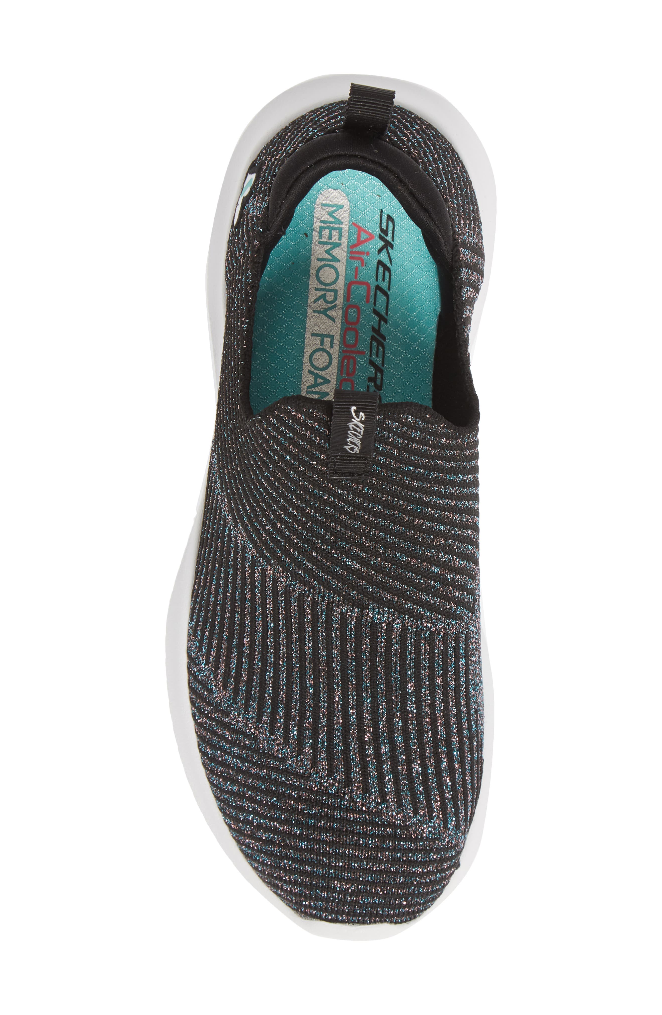 SKECHERS Ultra Flex Glitter Sock Sneaker, Alternate, color, 