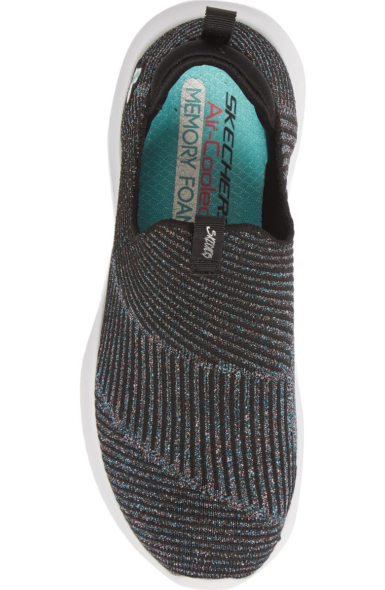 SKECHERS Ultra Flex Glitter Sock Sneaker, Alternate, color,