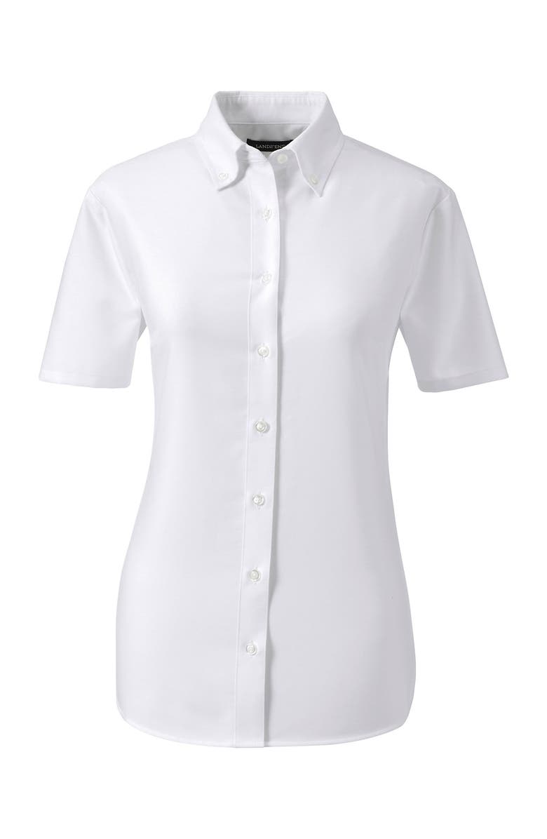 Lands' End School Uniform  Short Sleeve Oxford Dress Shirt, Alternate, color, White