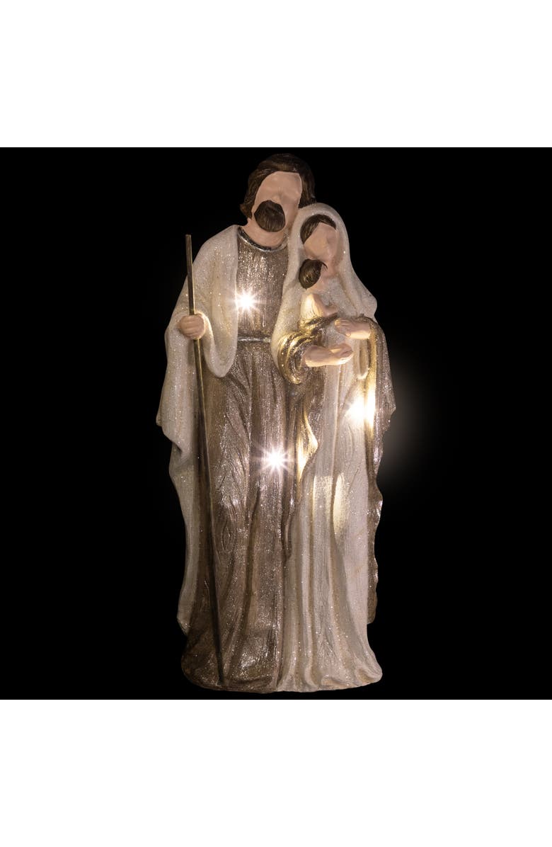Northlight Lighted Glittery Holy Family Christmas Decoration - 21" - Clear LED Lights, Alternate, color, Gold