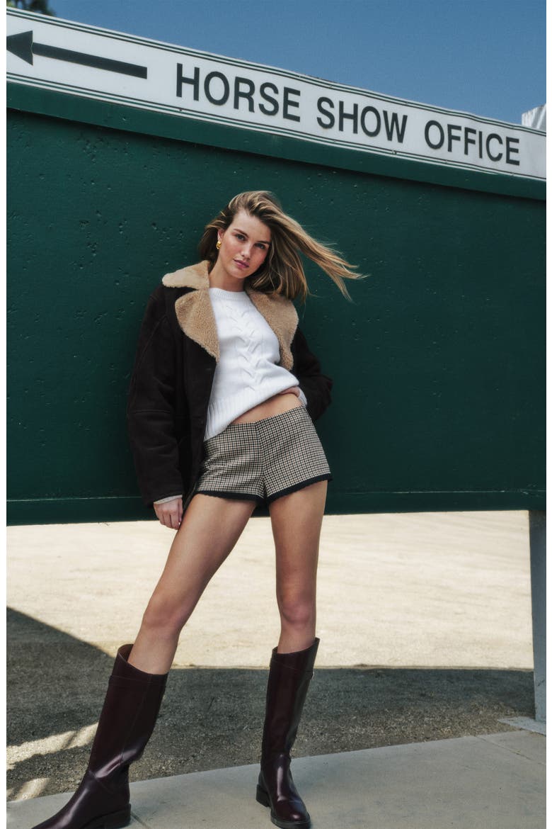 Veda Luca Shearling Jacket, Alternate, color, MOLE