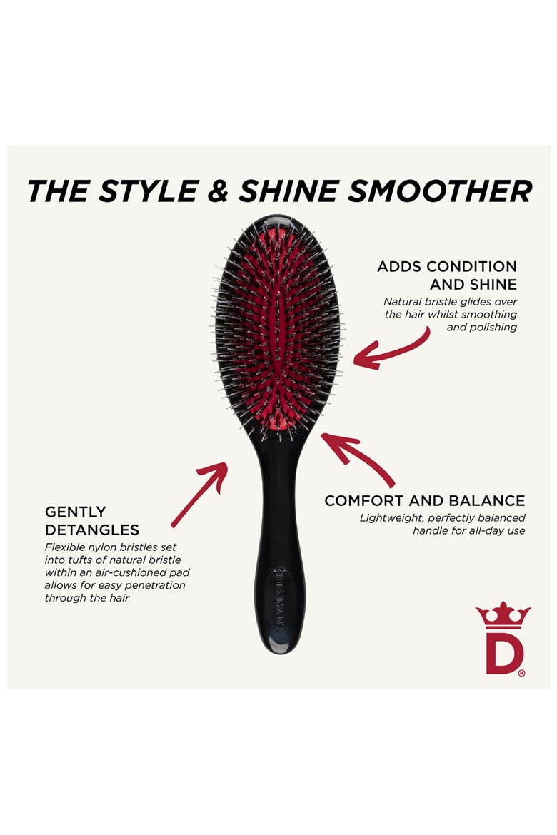D81M Medium Style & Shine Nylon & Natural Boar Bristle Finishing Brush, Alternate, color, BOAR BRISTLES BLACK