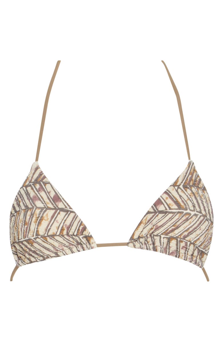 free-est by Free People Printed Mika Triangle Bikini Top, Alternate, color, Neutral Combo