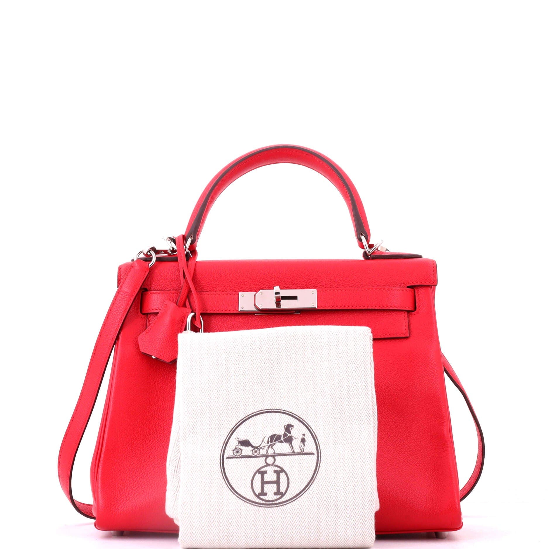 Kelly Handbag Verso Evercolor with Palladium Hardware 28, Alternate, color, Red