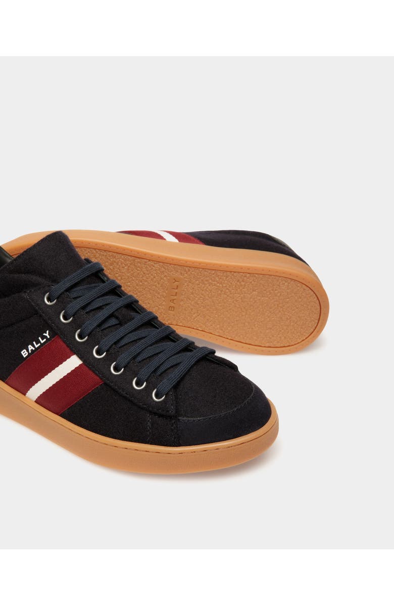 Bally Tennis Sneaker In Wool Fabric and Leather, Alternate, color,