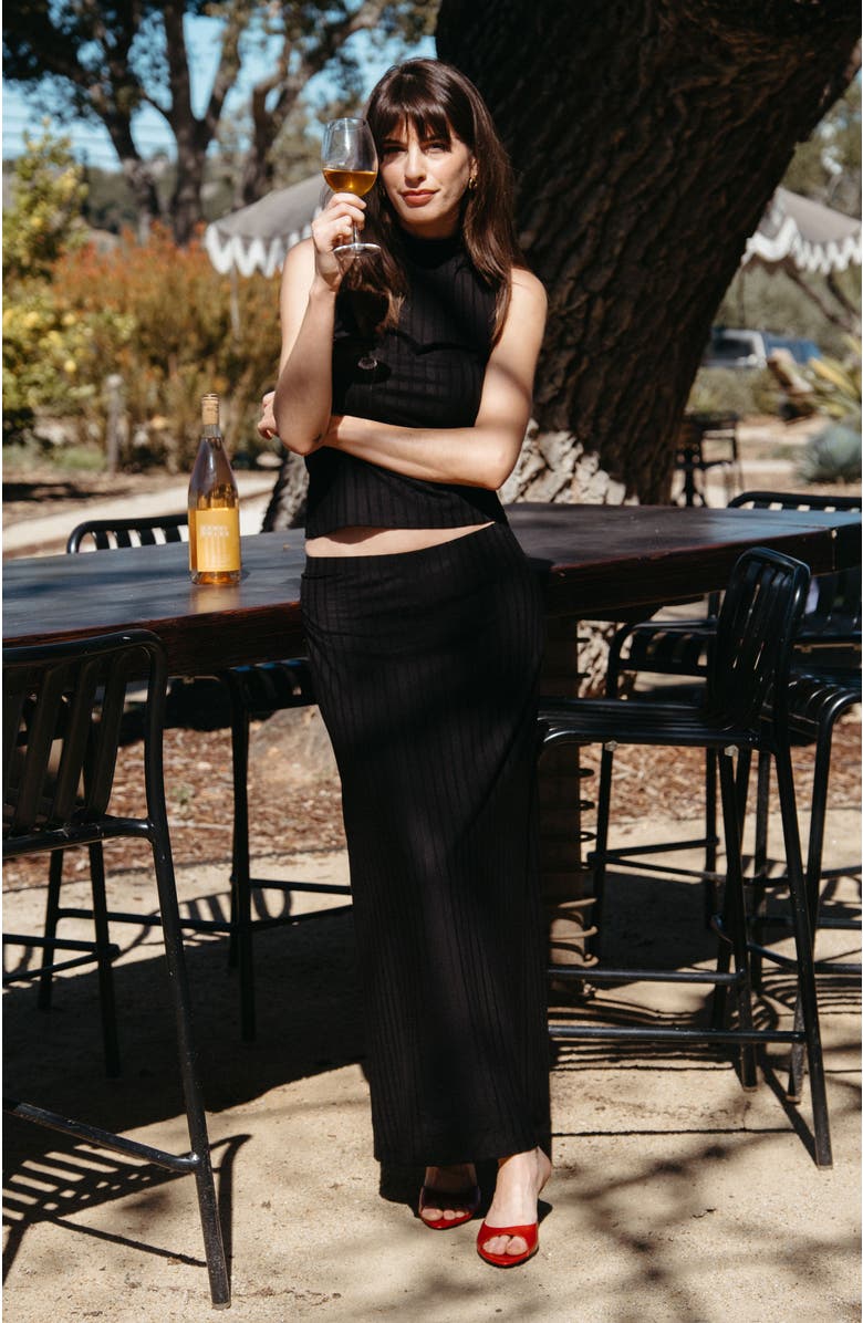 Whimsy + Row Jada Skirt, Alternate, color, Black