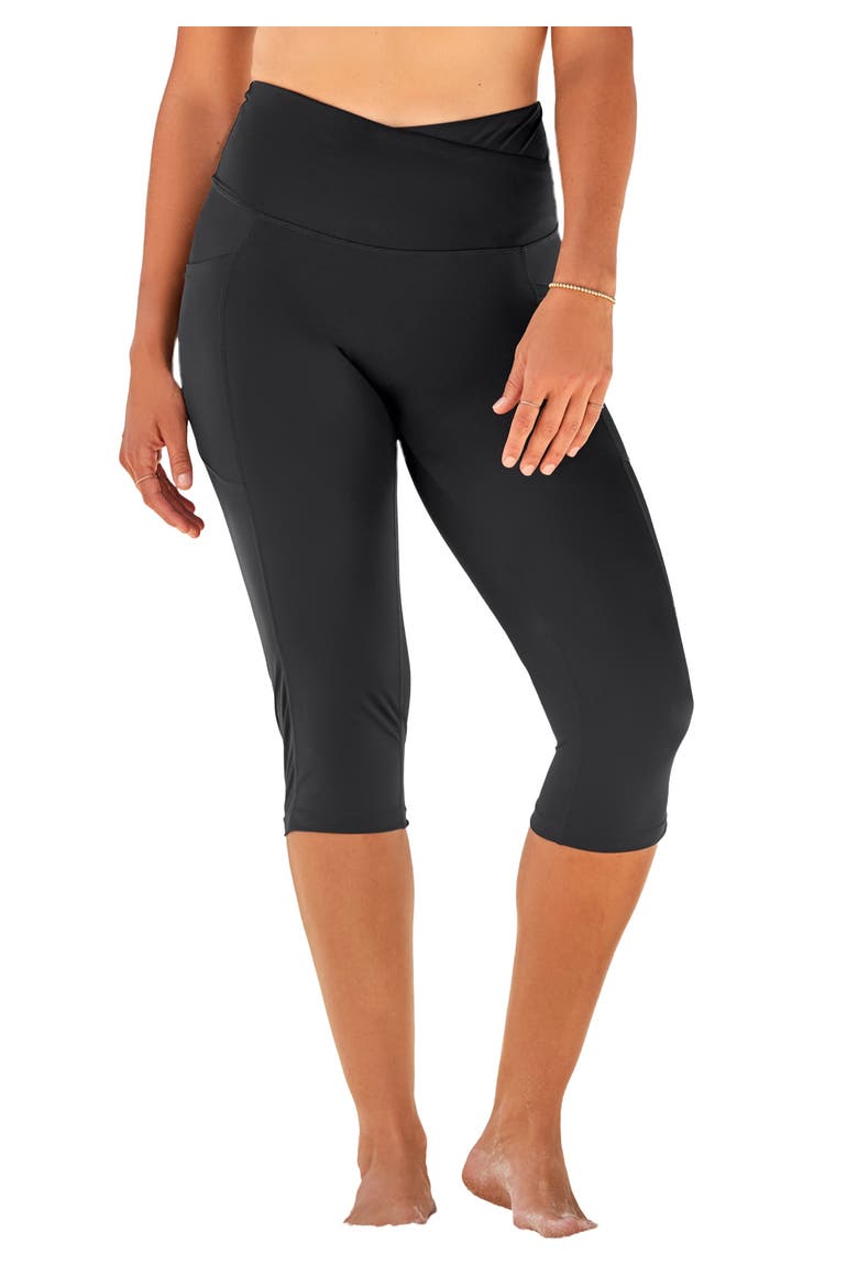 Compression Swim Capri, Main, color, BLACK