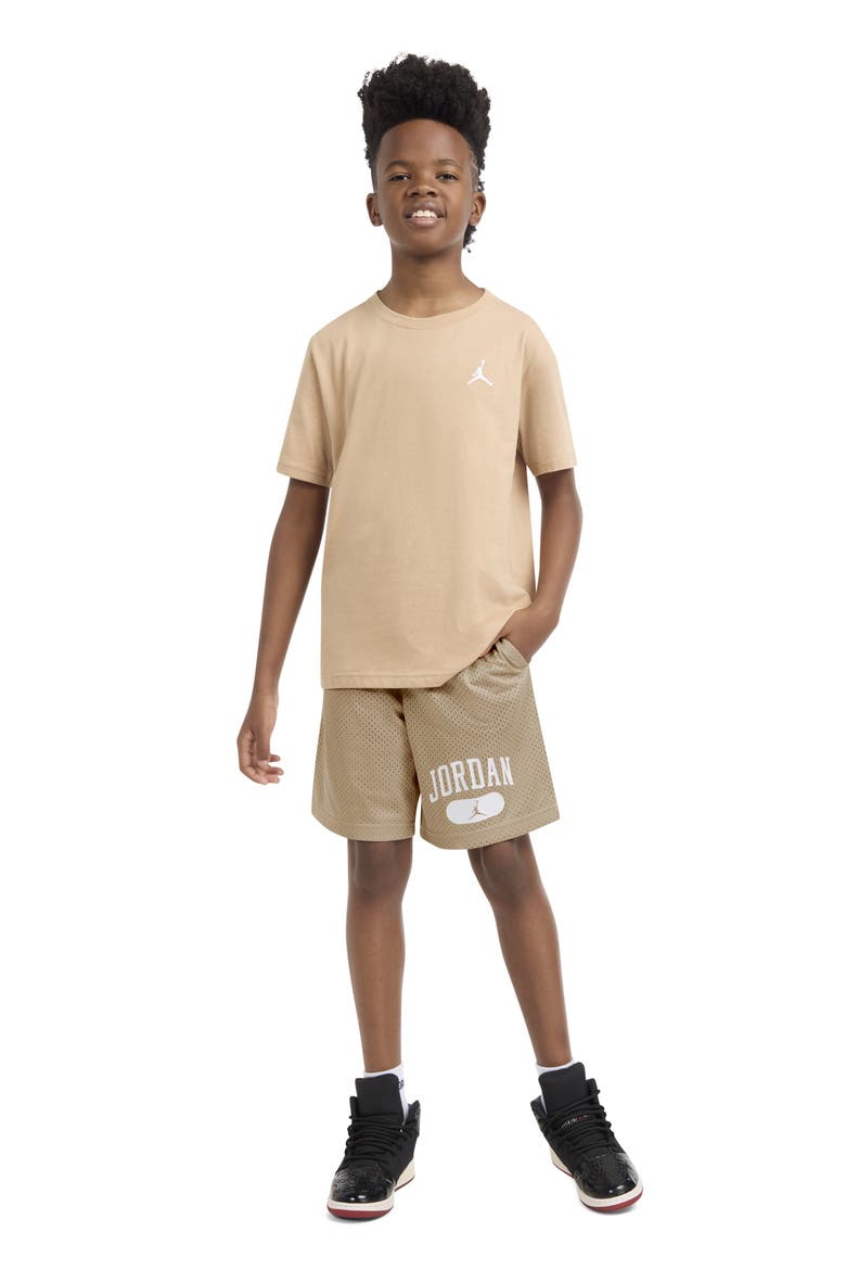 Kids' Mesh PE Shorts, Alternate, color, HEMP