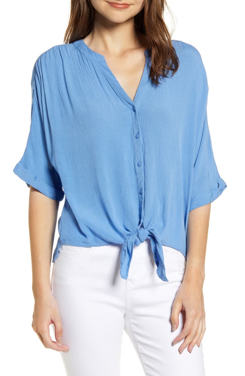 VERO MODA Mallory Tie Front Boxy Blouse, Main, color, 