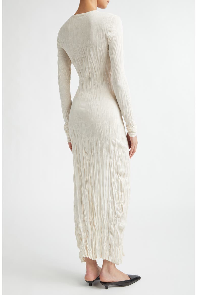 Crinkled Long Sleeve Column Sweater Dress, Alternate, color, PALE APRICOT