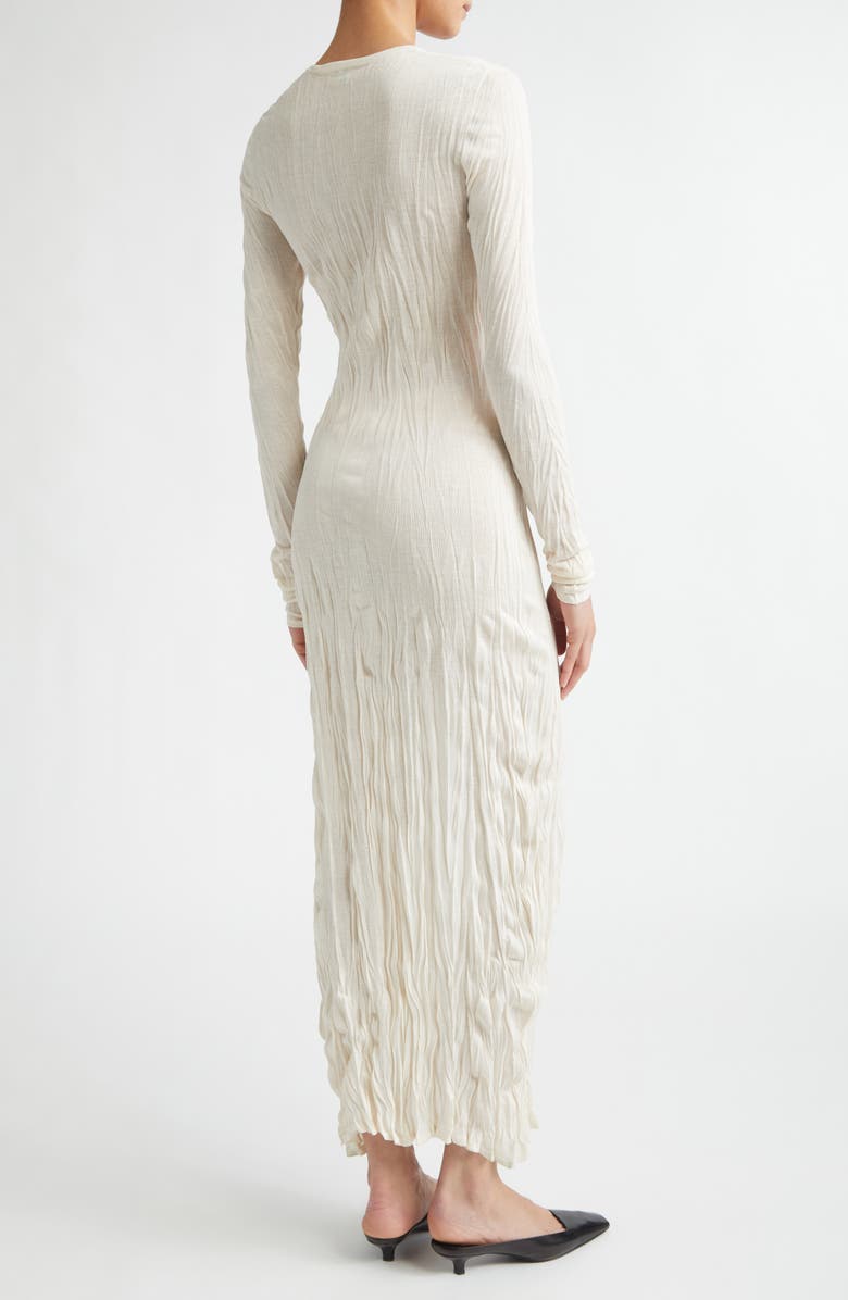 TOTEME Crinkled Long Sleeve Column Sweater Dress, Alternate, color, Pale Apricot