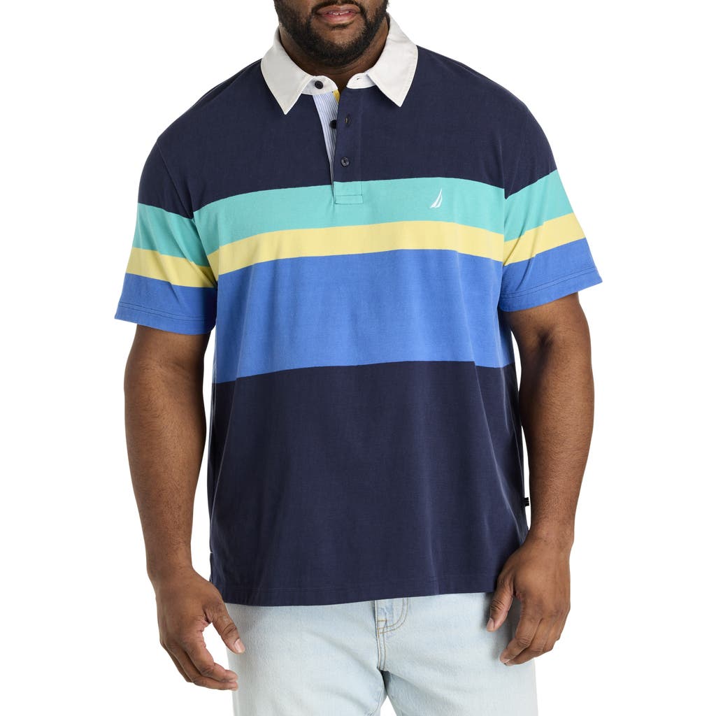 Nautica Big & Tall Colorblocked Polo Shirt In Navy Seas