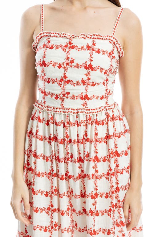 Max Studio Ruffle Printed Midi Sundress In Multi