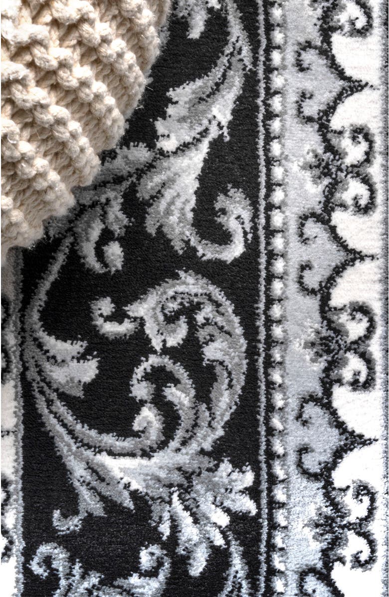 JONATHAN Y Acanthus French Border Area Rug, Alternate, color, Black/Gray