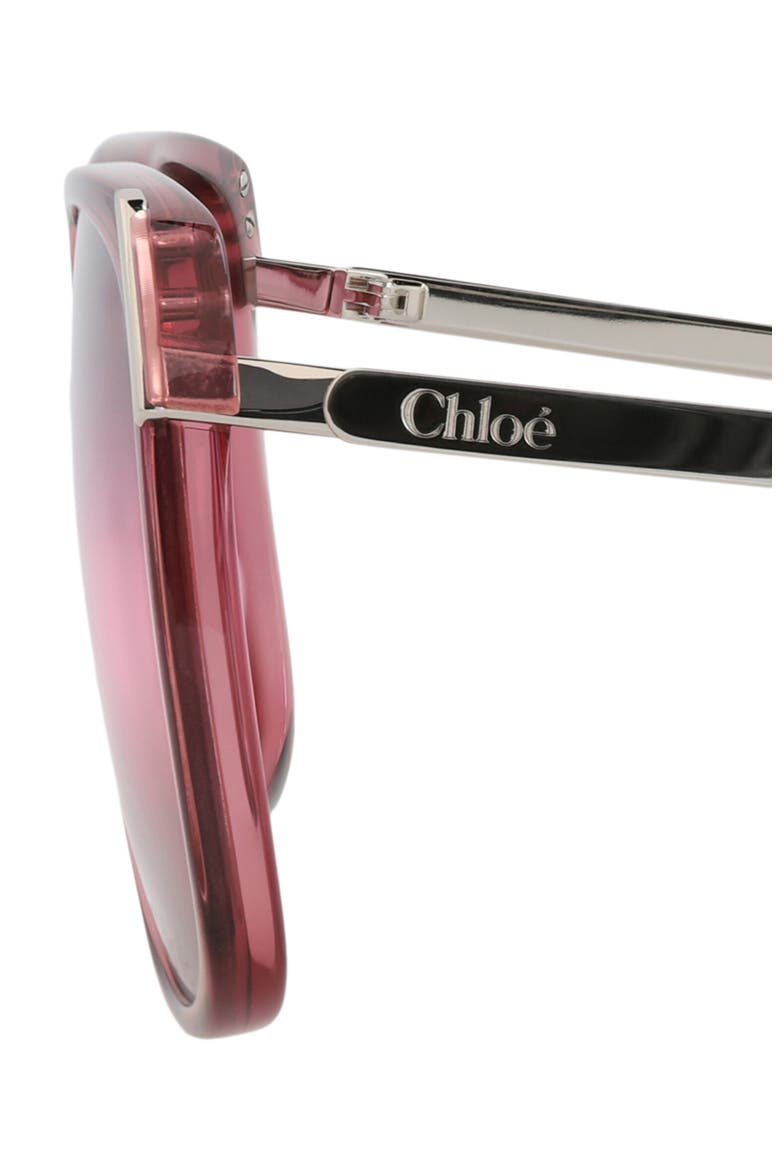 60mm Oversize Sunglasses, Alternate, color, BURGUNDY SILVER RED