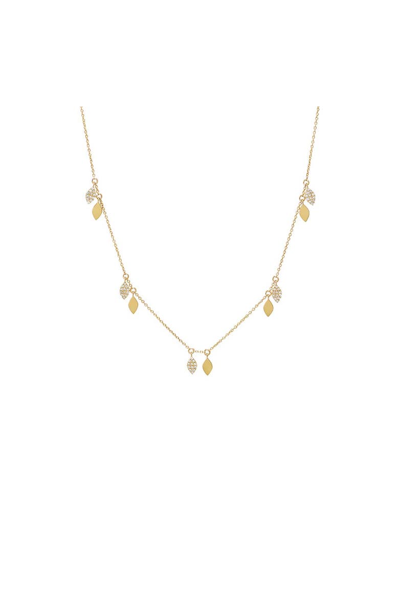 BY ADINA EDEN Diamond Pave/Solid Marquise Charm Necklace 14K, Main, color, 14K Gold